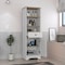 Tuhome St. Clair Linen Cabinet, Two Interior Shelves, Two Open Shelves, Single Door, Light Oak/White MDB7124 - alternate 1